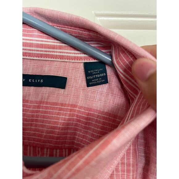 Perry Ellis Men's Salmon Pink Portfolio City Fit Button-down Shirt Size XXL - Picture 4 of 5